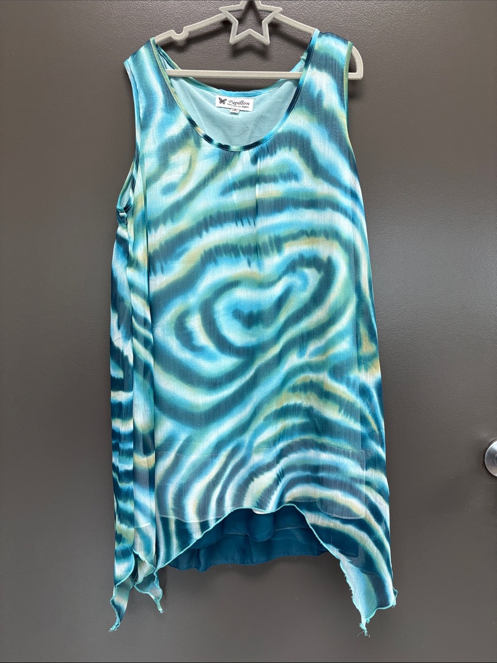Papillon Y2K 90s Fairy Aqua Swirl Tank Top